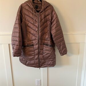 Lane Bryant Brown Quilted Puffer Coat